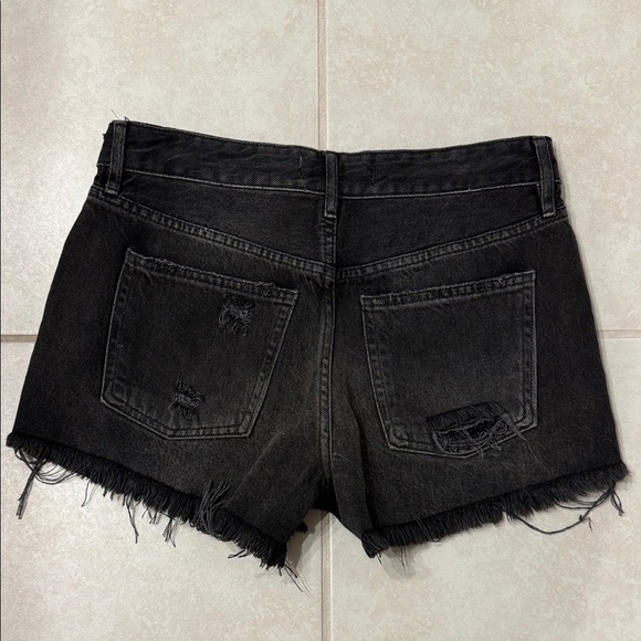 Free People Distressed Black Jean Shorts - Picture 3 of 3